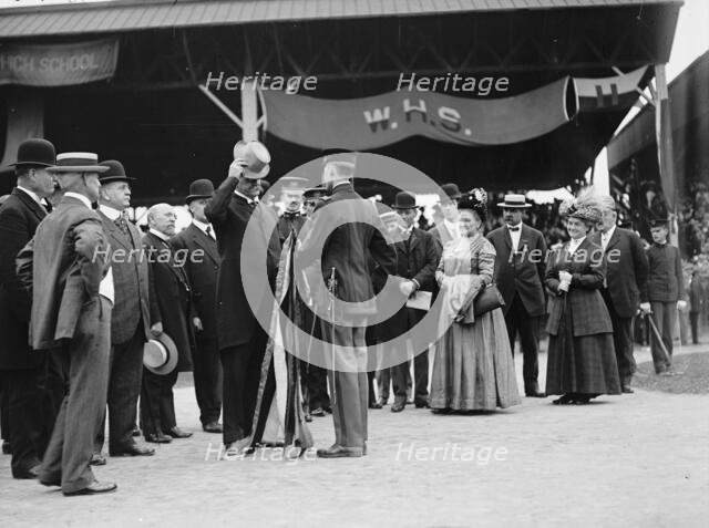 District of Columbia Public Schools - Secretary of War Dickinison Presenting Banner To..., 1911. Creator: Harris & Ewing.