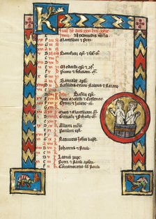 Zodiacal Sign of Gemini; May: Psalter, third quarter of 13th century. Creator: Unknown.