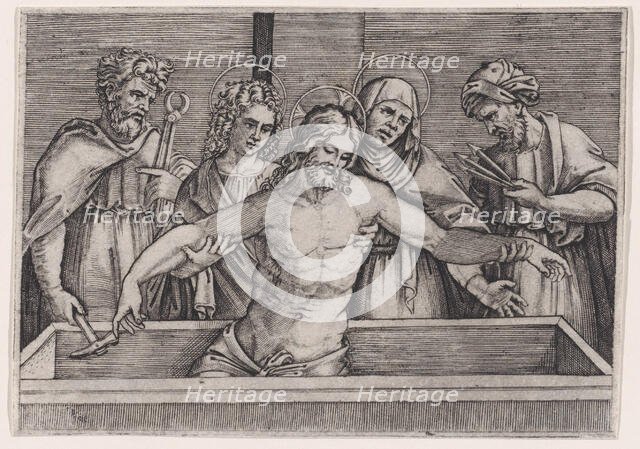 The Entombment of Christ, ca. 1514-36. Creator: Agostino Veneziano.