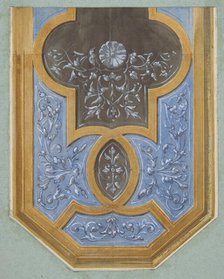 Design for the decoration of a ceiling with rinceaux, 1830-97. Creators: Jules-Edmond-Charles Lachaise, Eugène-Pierre Gourdet.