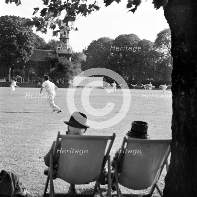 Cricket match on Kew Green, Greater London, 1962-1964. Artist: John Gay