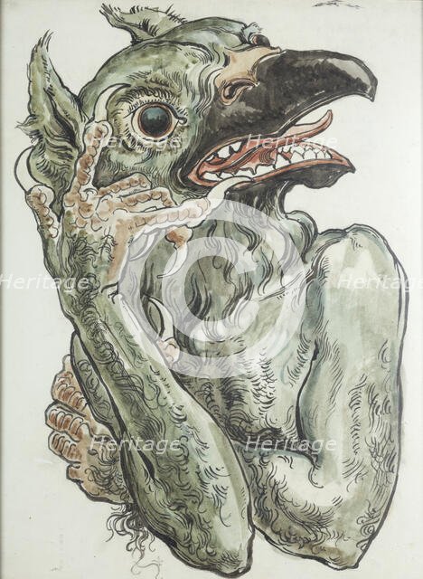 Paper for the Polychrome of St. Mary's Church - Devil with a Bird's Head, 1890. Creator: Jan Matejko.