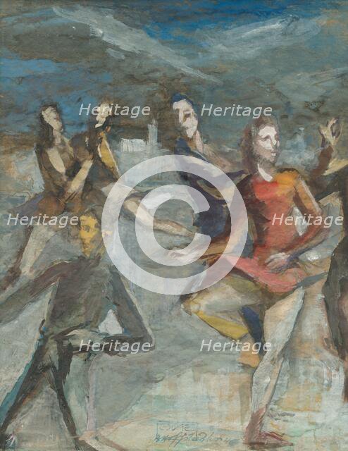 On the ice rink, 1946. Creator: Bedrich Hoffstädter.