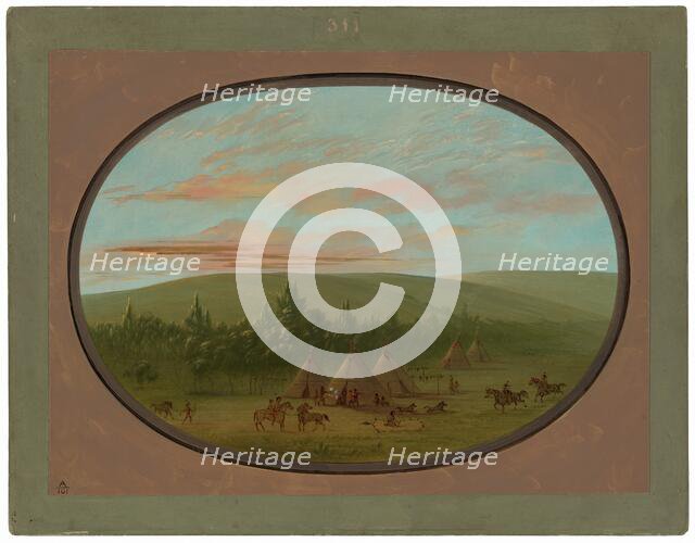 A Sioux Village, 1861/1869. Creator: George Catlin.