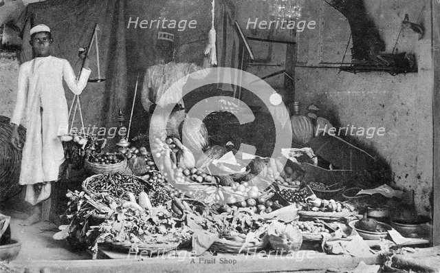 Fruit shop, India, early 20th century. Artist: Unknown