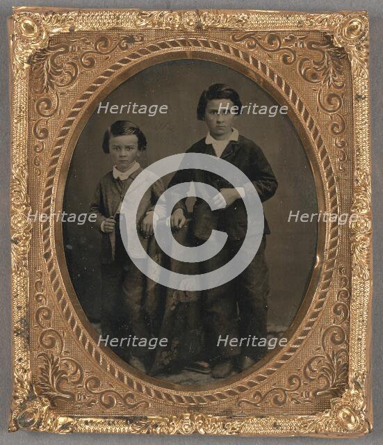 Portrait of Two Boys standing, about 1880. Creator: Unknown.