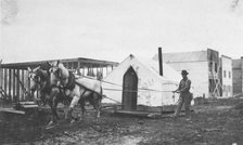 Horses pulling a tent, between c1900 and 1916. Creator: Unknown.