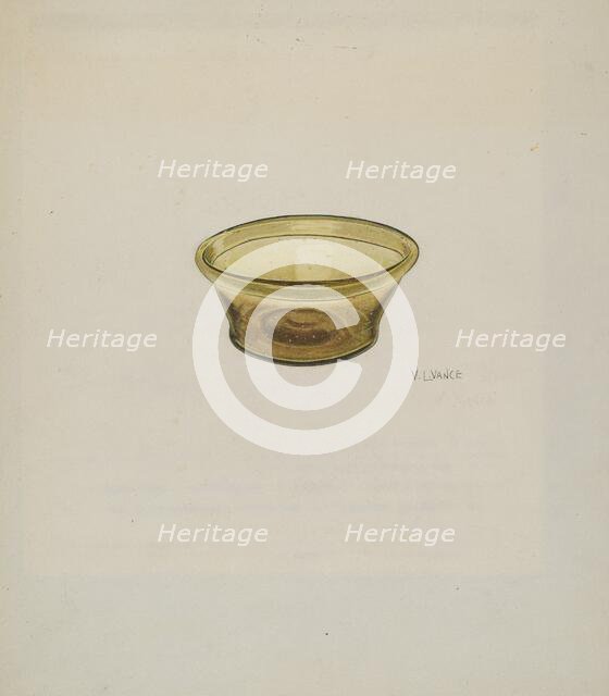 Small Glass Bowl, c. 1940. Creator: V. L. Vance.