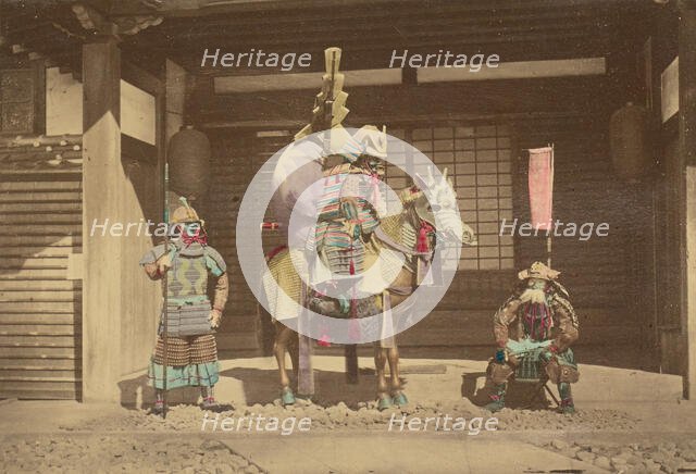 Three Japanese warriors, 1868-1880. Creator: Felice Beato.