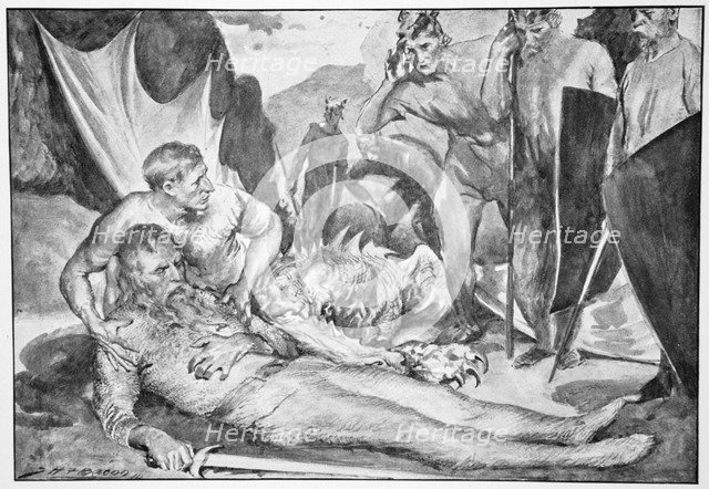 'The Death of Beowulf', 1910.  Artist: John Henry Frederick Bacon