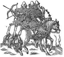 Mounted Muscovite warriors, 1556. Artist: Unknown