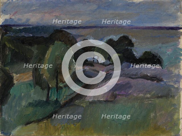 Landscape from Korkeasaari, 1913. Creator: Valle Rosenberg.
