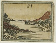 Returning Sails at Yabase (Yabase no kiban), from the series Eight Views of Omi in..., 1804/16. Creator: Hokusai.