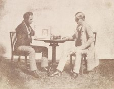 Nicolaas Henneman Showing an Album to Charles Porter, ca. 1845. Creator: William Henry Fox Talbot.