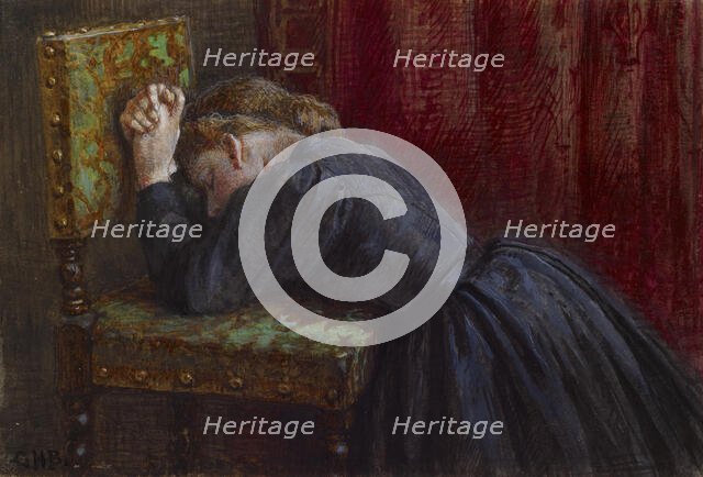 Woman Kneeling In Prayer, c1860. Creator: George Henry Boughton.