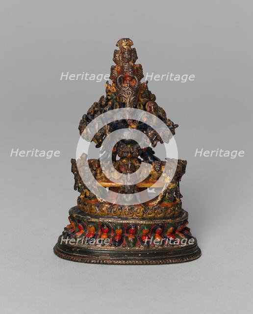 Buffalo-Headed Vajrabhairava, a Wrathful form of Bodhisattva Manjushri, 15th century. Creator: Unknown.