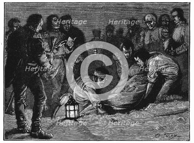 Burial of Lieutenant-General Sir John Moore, British soldier, La Coruna, Spain, 1809 (c1885). Artist: Unknown
