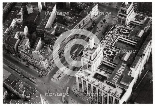 Aerial view of Hermannplatz, Berlin Neukoelln, Germany, from a Zeppelin, c1931 (1933). Artist: Unknown