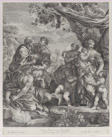 Allegorical scene with a sacrificial lamb, 1640-70. Creator: Giovanni Battista Bonacina.