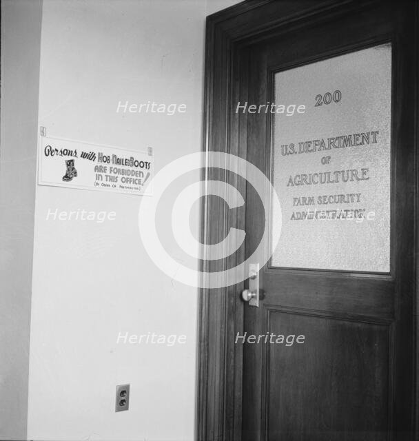 FSA (Farm Security Administration) county office, Bonners Ferry, Idaho, 1939. Creator: Dorothea Lange.