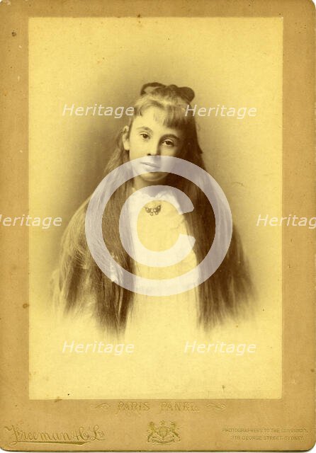 Portrait photography of an unknown teenage girl with beautiful long hair. Creator: Unknown.
