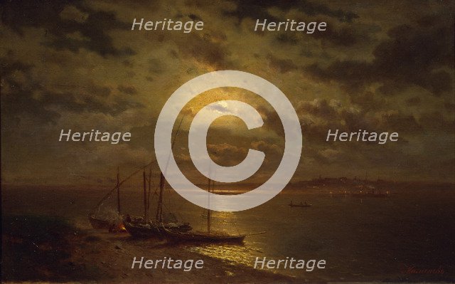 Moonlit Night, 1870s. Artist: Kamenev, Lev Lyvovich (1833-1886)