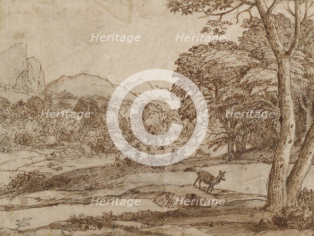Landscape with a Herd of Deer, 1666. Artist: Claude Lorrain.