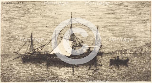 Coasting Trade Vessels, Italy, 1874. Creator: Adolphe Appian.