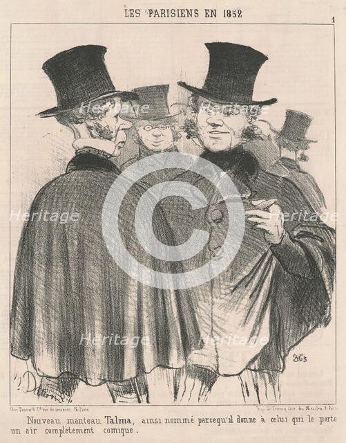 Nouveau manteau talma, 19th century. Creator: Honore Daumier.