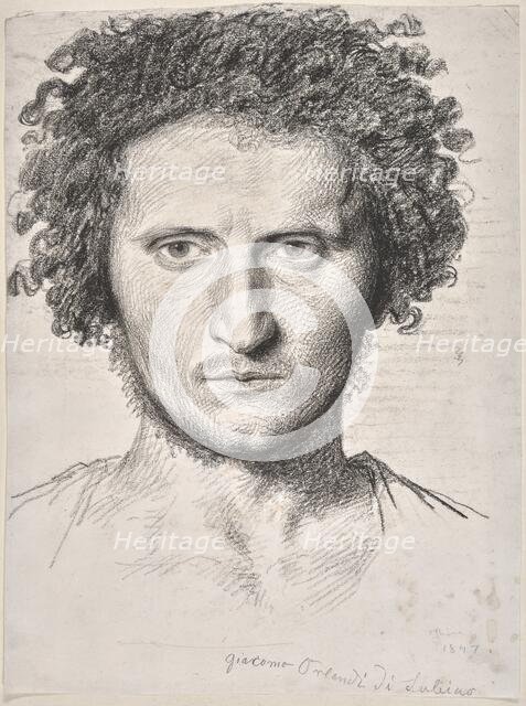 Study of the Head of a Young Man (Giacomo Orlandi di Subiaco), 1847. Creator: Johannes Niessen.