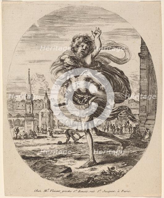 Death Carrying a Child to the Left, probably 1648. Creator: Stefano della Bella.
