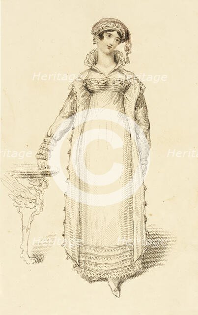 Fashion Plate (Costume for Dinner Parties), 1816. Creator: John Bell.