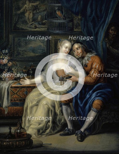 Couple with Matchmaker, c. 1750. Creator: Platzer, Johann Georg (1704-1761).