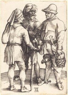 Three Peasants in Conversation, c. 1497. Creator: Albrecht Durer.