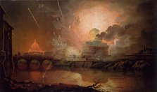 Firework Display at the Castel Sant Angelo, 1774-1778.  Creator: Joseph Wright of Derby.