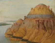 Picturesque Clay Bluff, 1700 Miles above St. Louis, 1832. Creator: George Catlin.