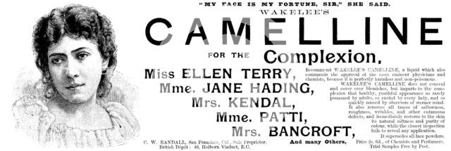 Advertisement for Wakelee's Camelline for the Complexion, 1895. Creator: Unknown.