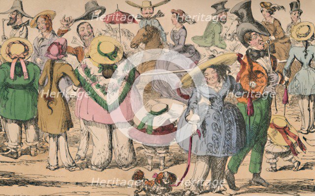 'Cruikshank's Exhibition of Bloomers in Hyde Park, 1852', c1870. Artist: George Cruikshank.