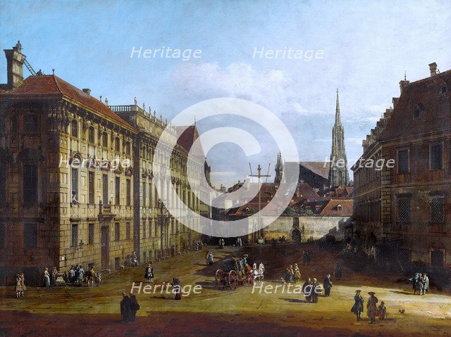 Vienna, the Lobkowitzplatz, Between 1758 and 1761. Artist: Bellotto, Bernardo (1720-1780)