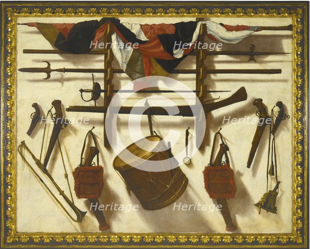 Trompe l'oeil with a Gun rack. Artist: Victoria, Vicente (1650-1709)