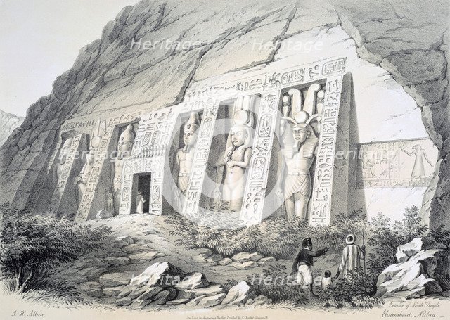 'Exterior of the North Temple, Ebsamboul, Nubia', c1850. Artist: Augustus Butler