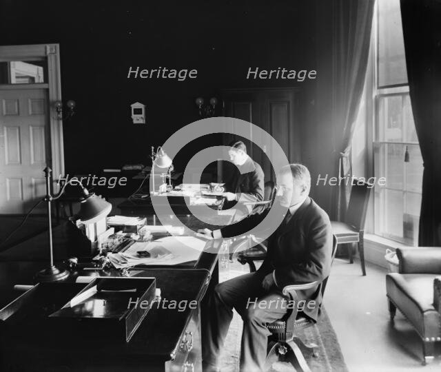 Cortelyou. Secty. Cortelyou and Barnes in office, between 1890 and 1910.  Creator: Unknown.