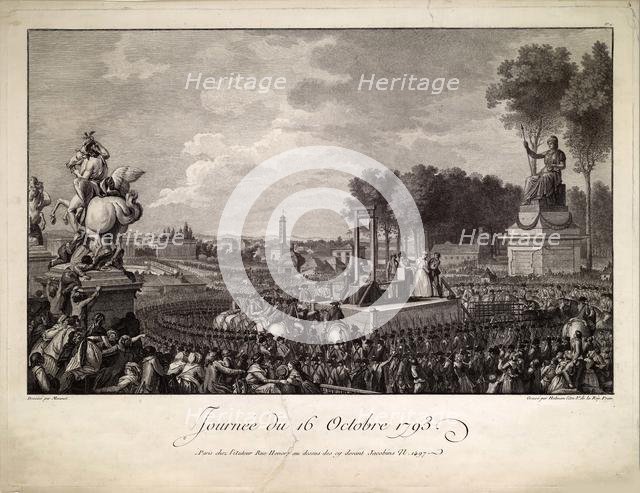 Journée du 16 octobre 1793 (The Execution of Marie Antoinette on October 16, 1793), c. 1795. Creator: Helman, Isidore Stanislas (1743-1806/9).