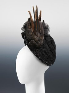 Evening bonnet, probably French, ca. 1880. Creator: Unknown.