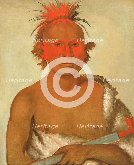 Pash-ee-pa-hó, Little Stabbing Chief, the Younger, One of Black Hawk's Braves, 1832. Creator: George Catlin.