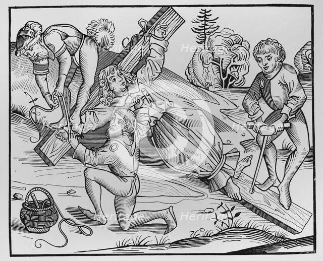 Legend of the infant Richard of Pontoise, (c1170-1179) crucified by Jews, 1493, (1878).  Creator: Unknown.