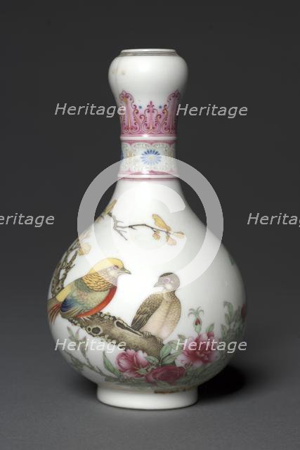 Vase with Golden Pheasants, 1736-95. Creator: Unknown.