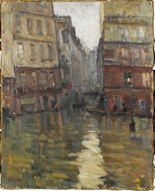 Rue Maitre-Albert (1910 floods), 1910. Creator: Germain Eugene Bonneton.