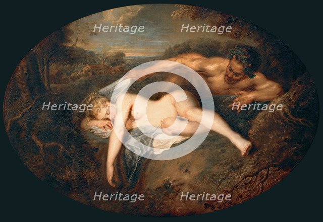 Nymph and Satyr (Jupiter and Antiope). Artist: Watteau, Jean Antoine (1684-1721)