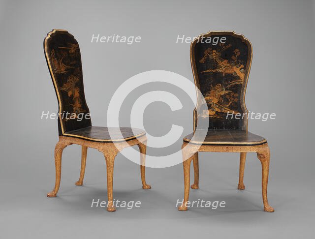 Pair of Hall Chairs, England, 1720/30. Creator: Unknown.